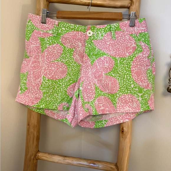 Lilly Pulitzer Pants - LILLY PULITZER Callahan Shorts 10 Limeade Cheat Ya Tropical Drinks Pink Green
